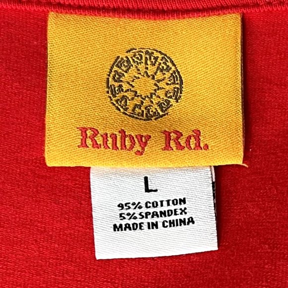 Ruby Rd, red tunic top, size L - Picture 4 of 4